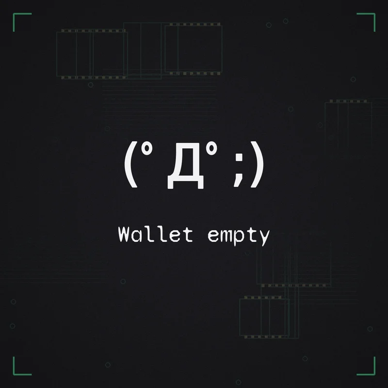 (゜Д゜;) Wallet empty