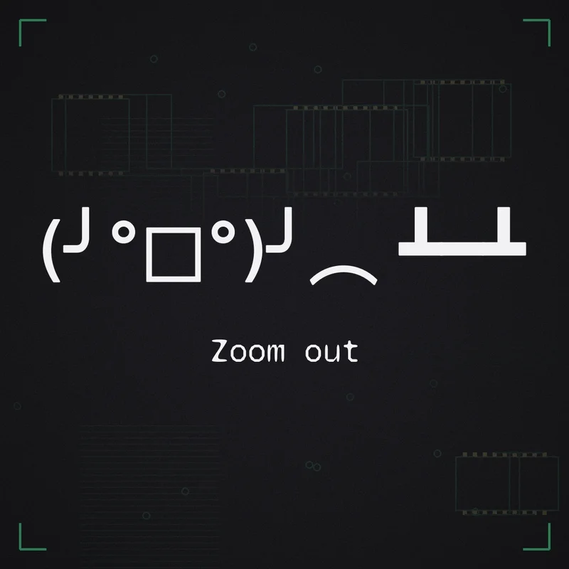 (╯°□°)╯︵ ┻━┻ Zoom out