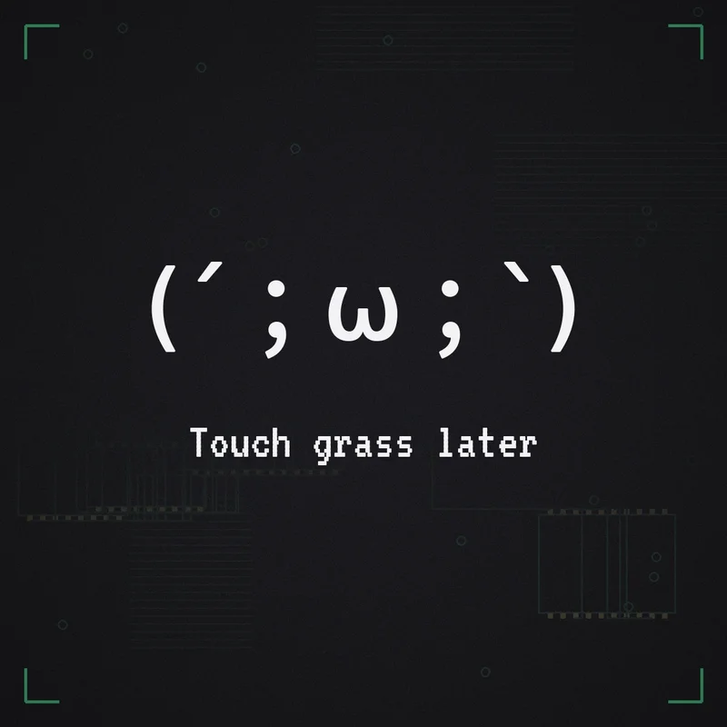 (´；ω；`) Touch grass later