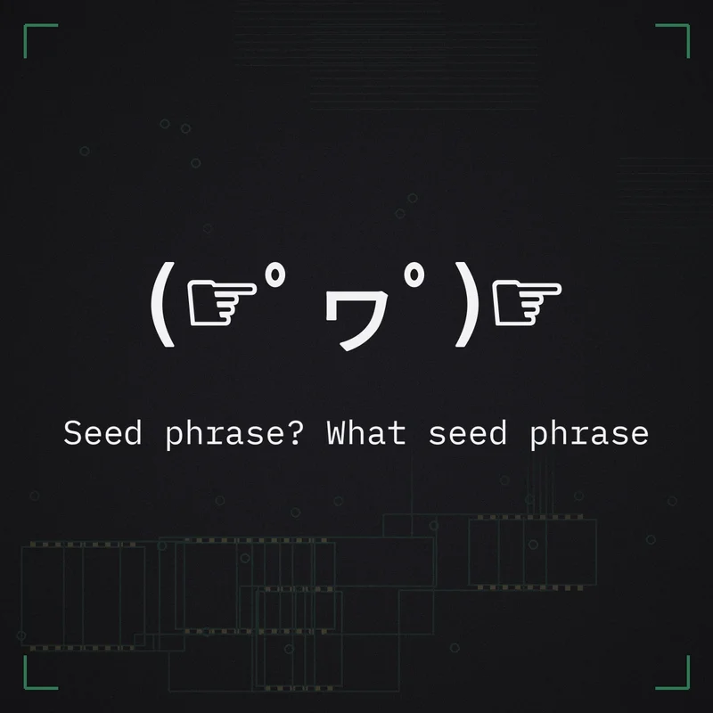 (☞゜ヮ゜)☞ Seed phrase? What seed phrase