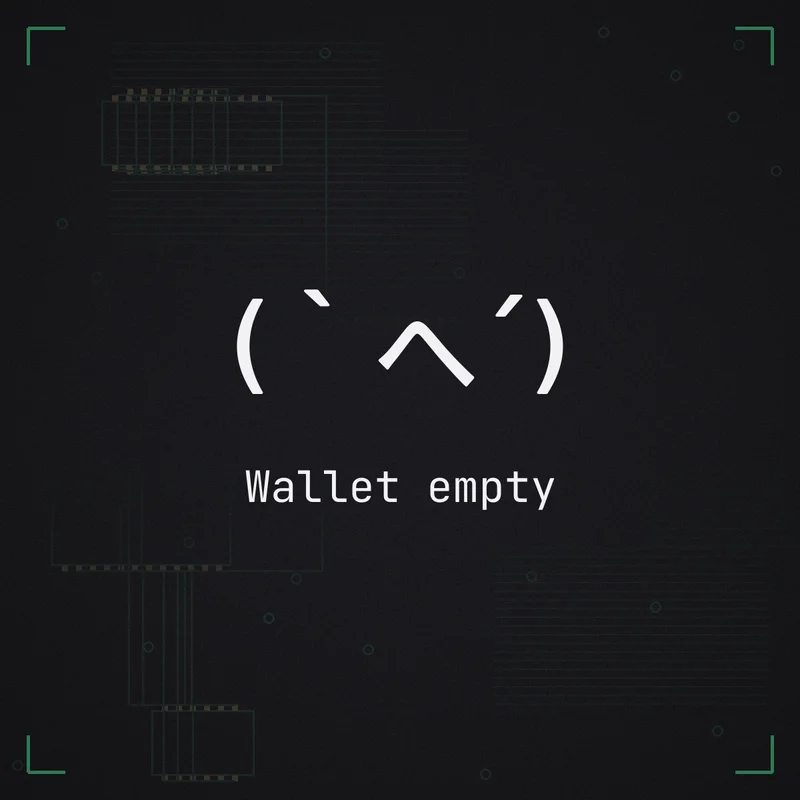 (｀へ´) Wallet empty