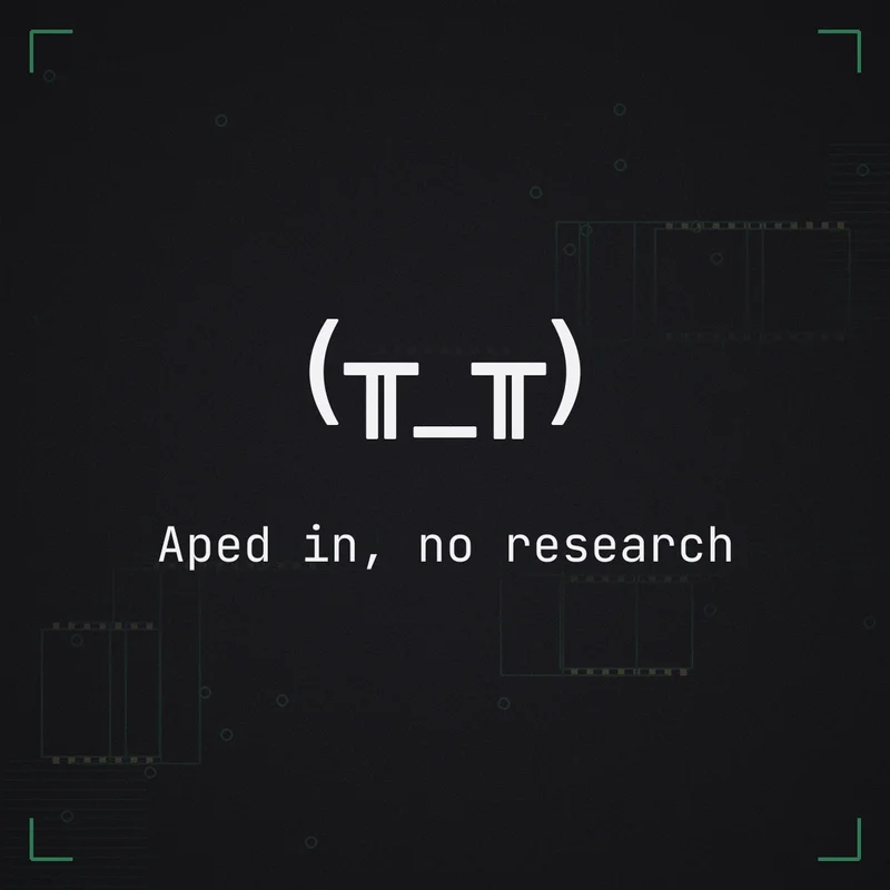 (╥_╥) Aped in, no research