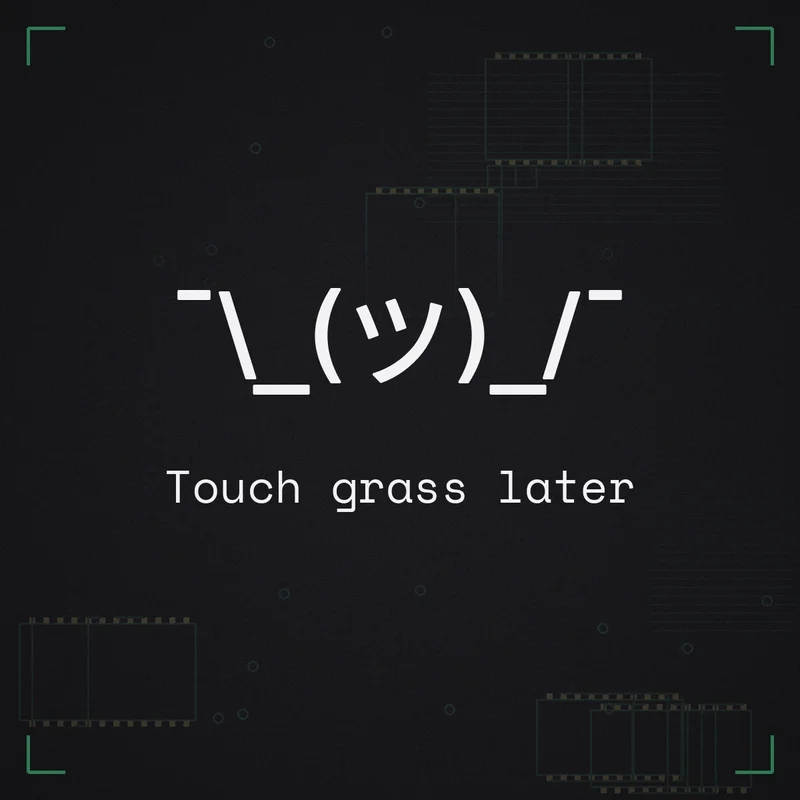 ¯\_(ツ)_/¯ Touch grass later